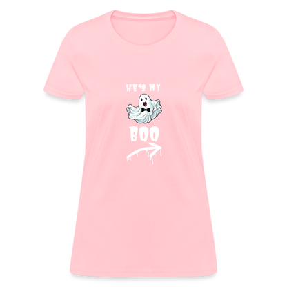 He's My Boo Women's T-Shirt - pink