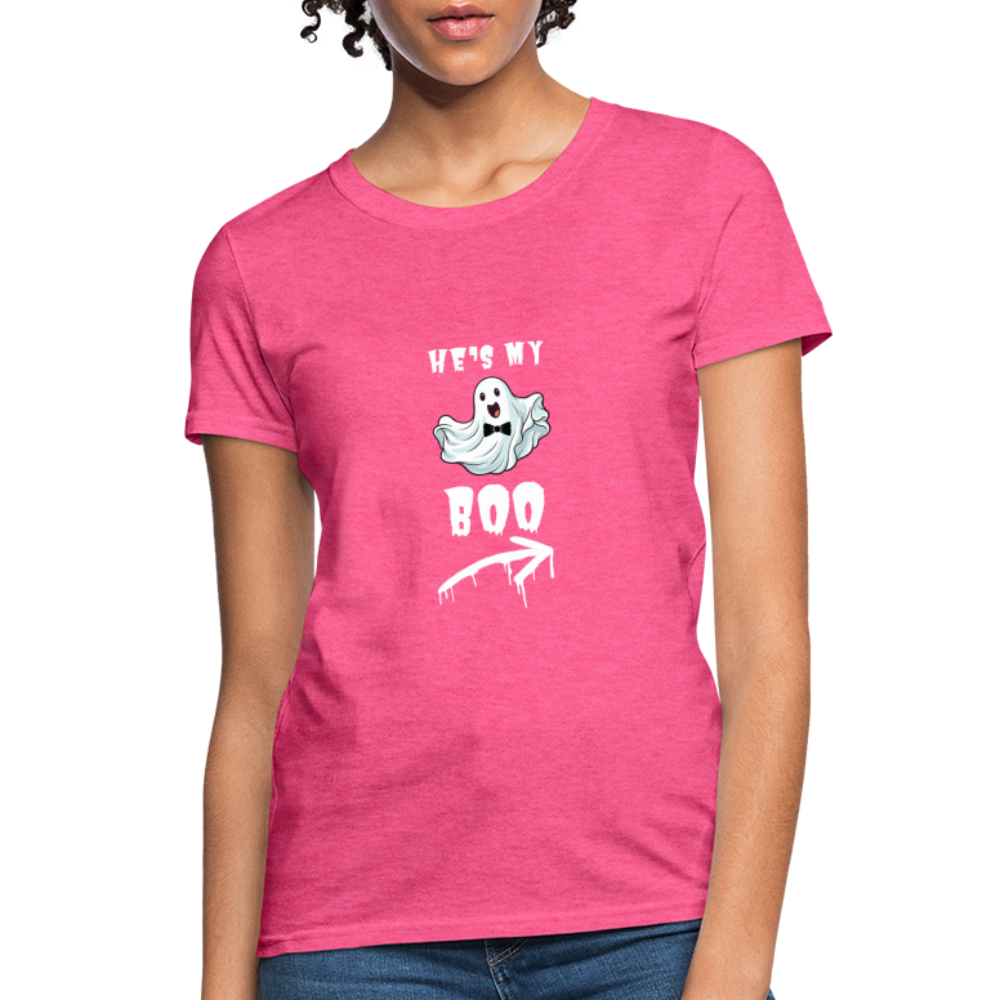 He's My Boo Women's T-Shirt - heather pink