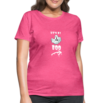 He's My Boo Women's T-Shirt - heather pink