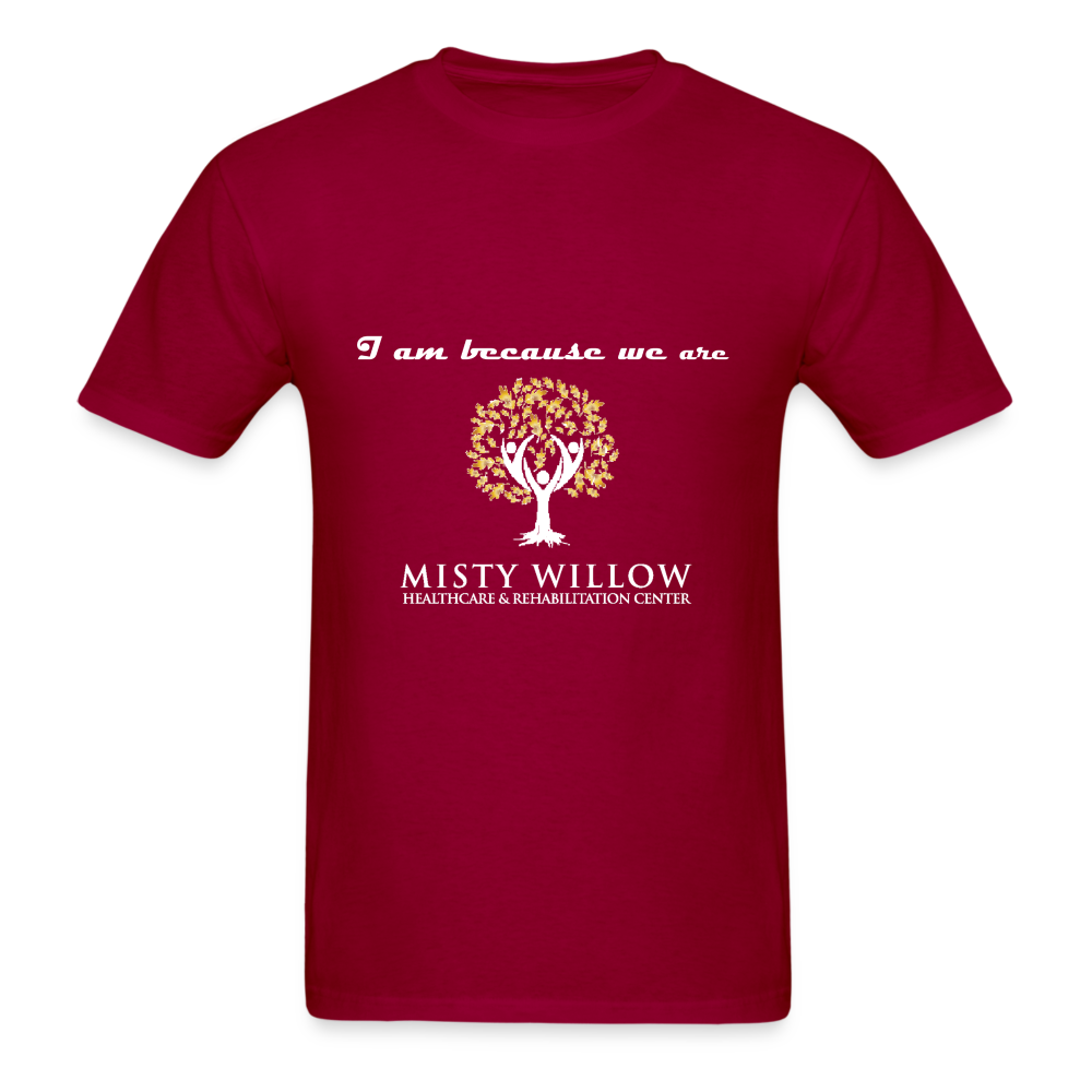 Misty Willow (White Logo) Unisex Classic T-Shirt - dark red