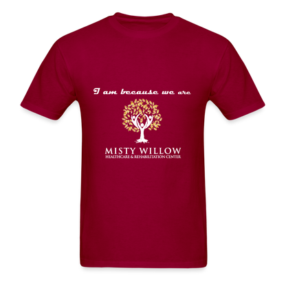 Misty Willow (White Logo) Unisex Classic T-Shirt - dark red