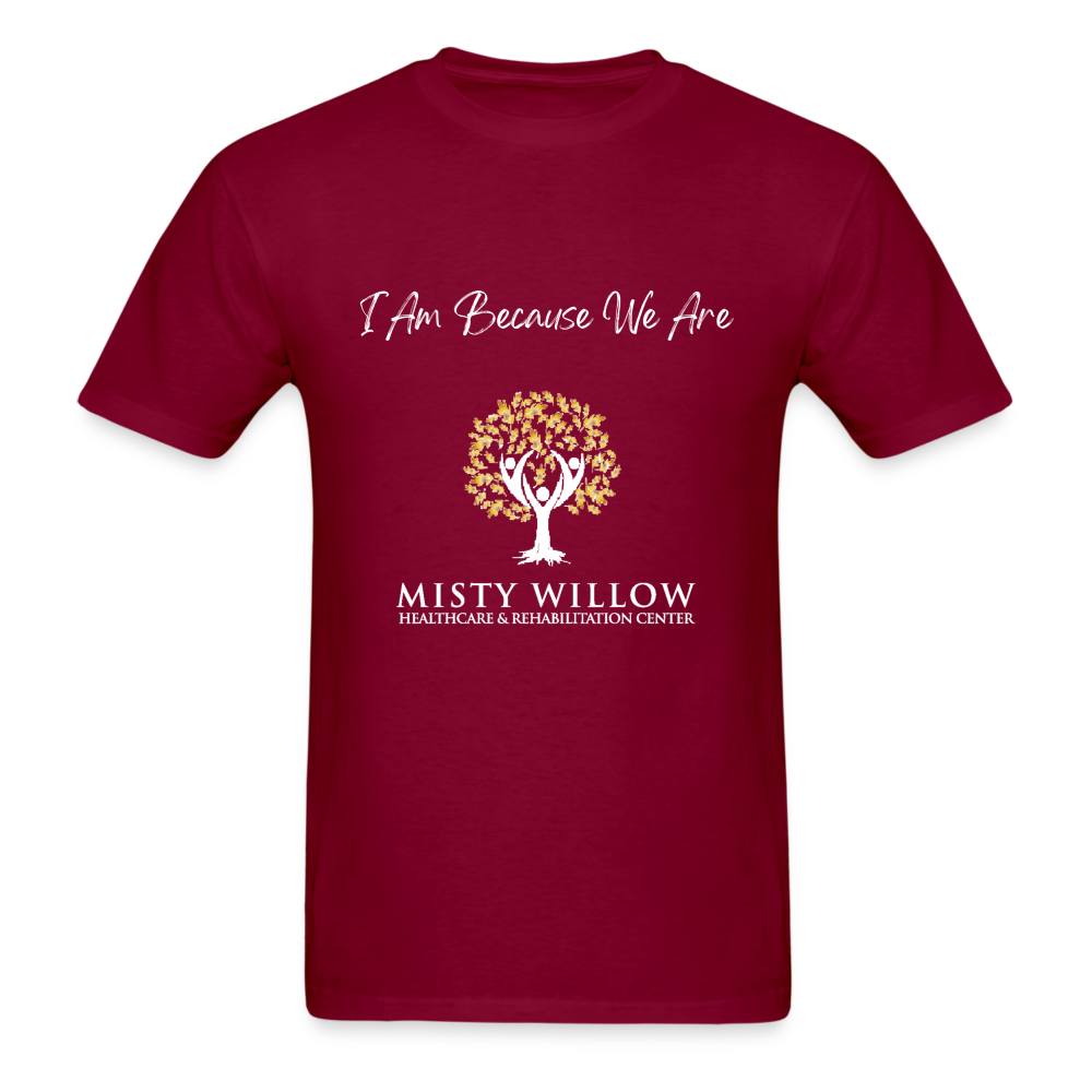 Misty Willow (White Logo) Unisex Classic T-Shirt - burgundy