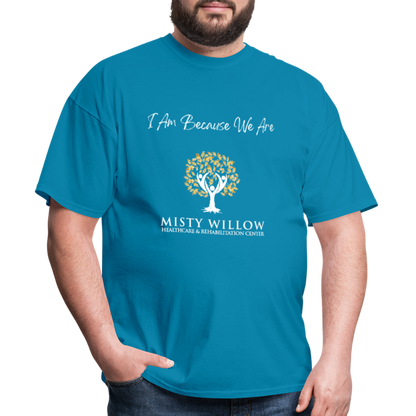 Misty Willow (White Logo) Unisex Classic T-Shirt - turquoise