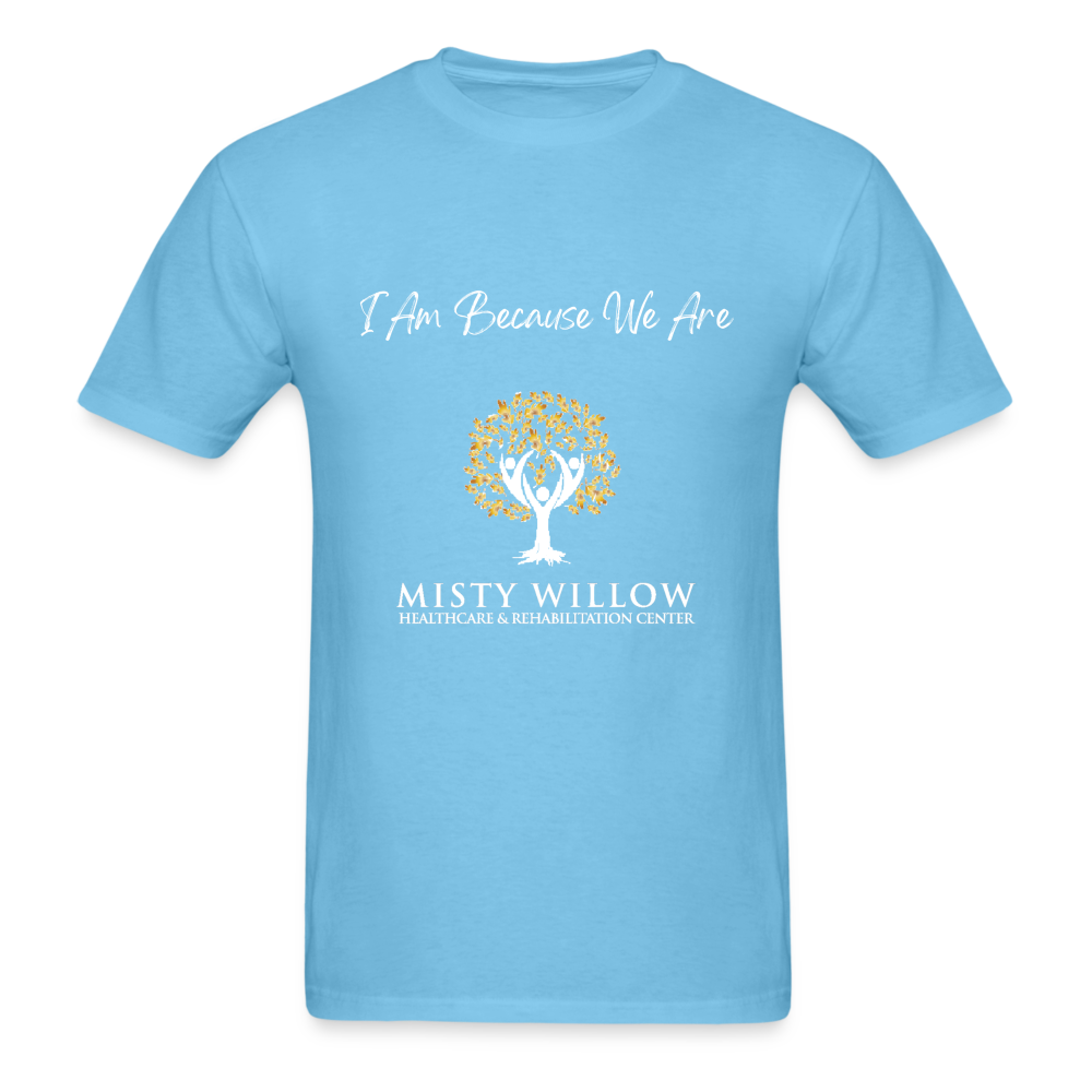 Misty Willow (White Logo) Unisex Classic T-Shirt - aquatic blue