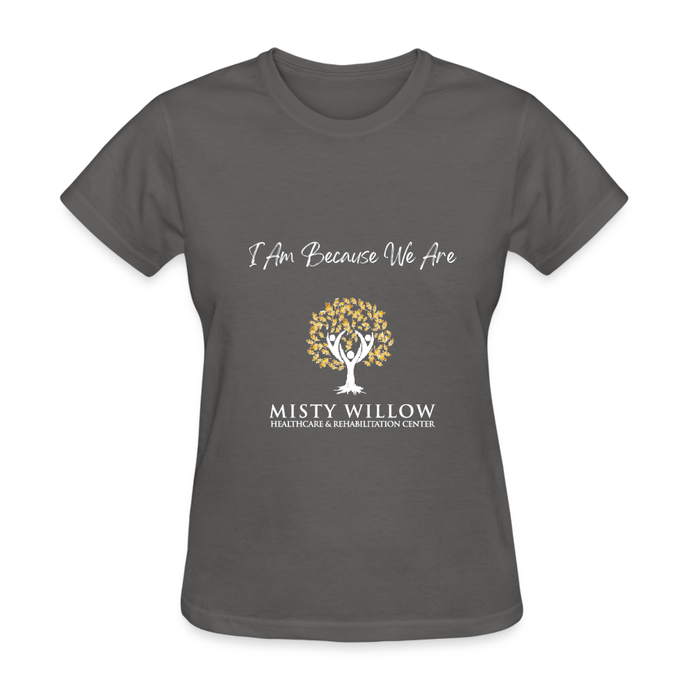 Misty Willow (white logo) Women's T-Shirt - charcoal