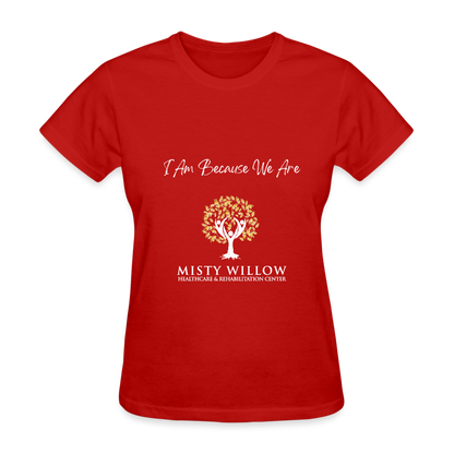 Misty Willow (white logo) Women's T-Shirt - red