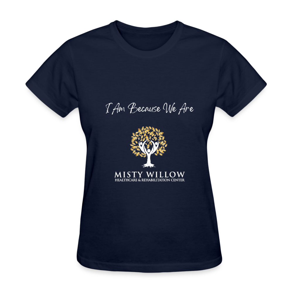Misty Willow (white logo) Women's T-Shirt - navy