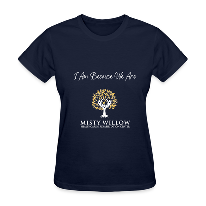 Misty Willow (white logo) Women's T-Shirt - navy