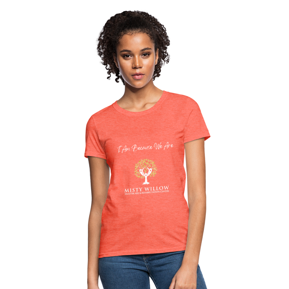 Misty Willow (white logo) Women's T-Shirt - heather coral