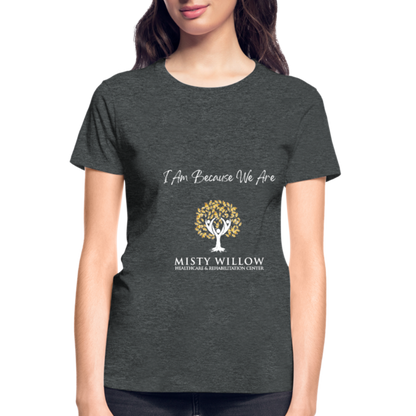 Misty Willow (white logo) Gildan Ultra Cotton Ladies T-Shirt - deep heather