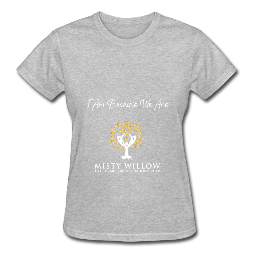 Misty Willow (white logo) Gildan Ultra Cotton Ladies T-Shirt - heather gray