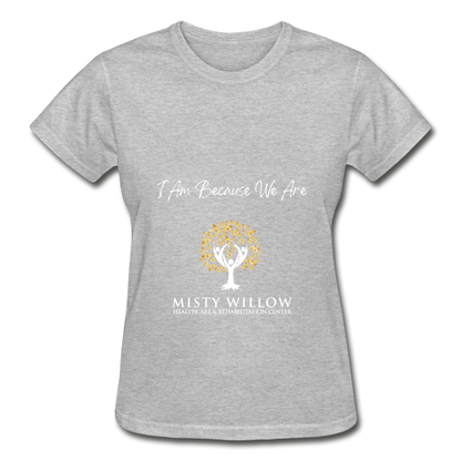 Misty Willow (white logo) Gildan Ultra Cotton Ladies T-Shirt - heather gray