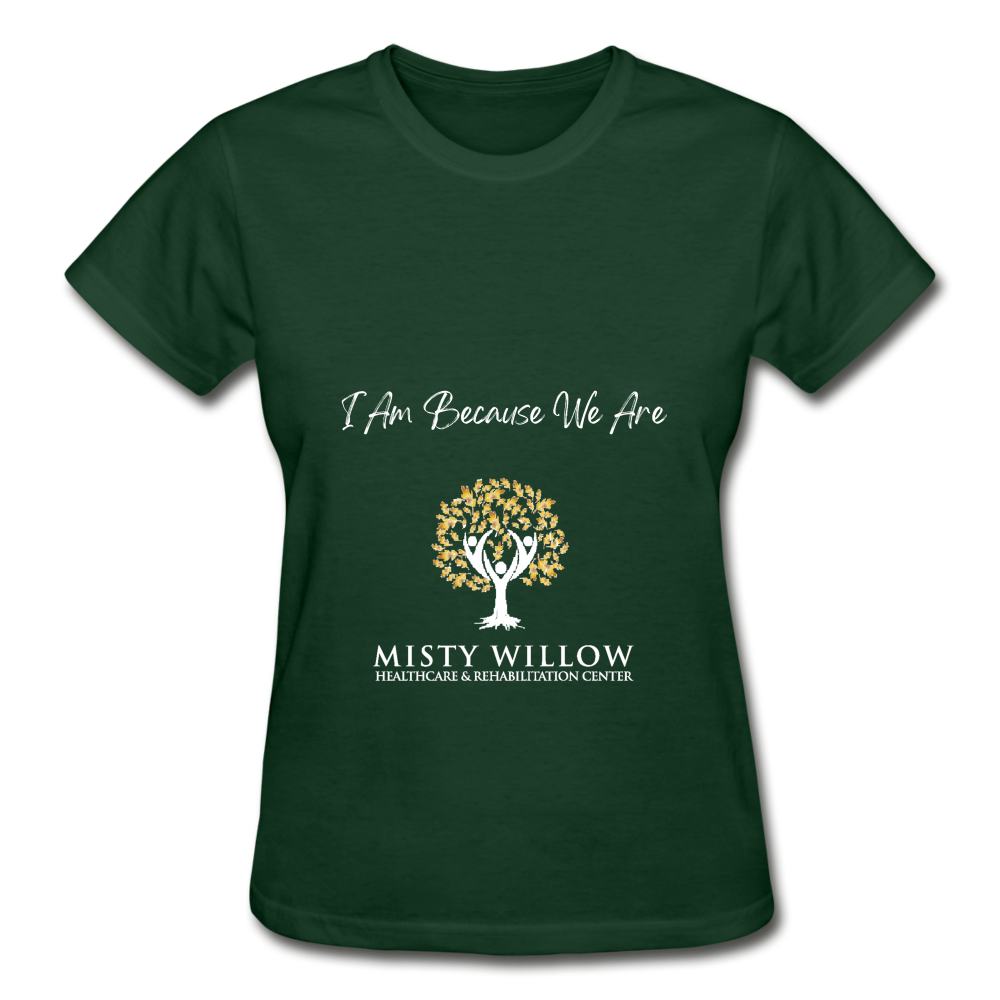 Misty Willow (white logo) Gildan Ultra Cotton Ladies T-Shirt - forest green
