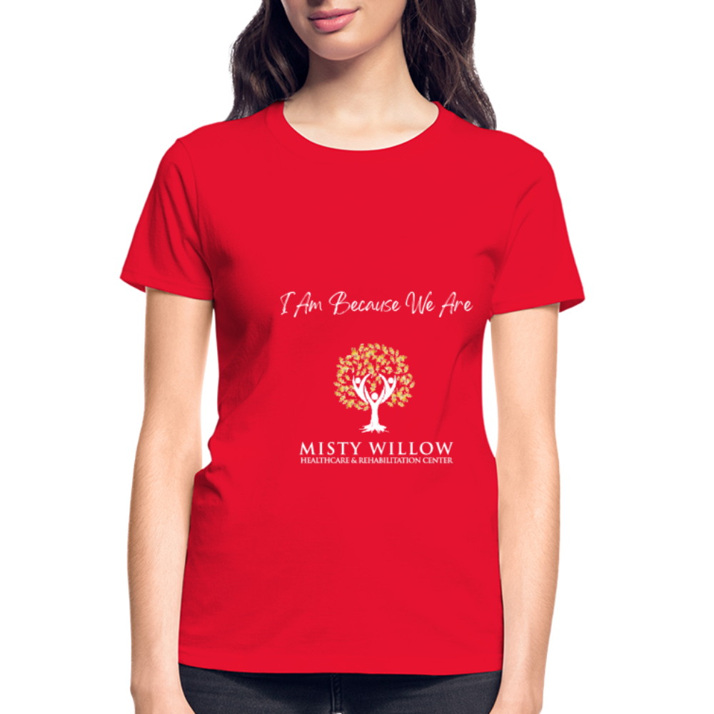 Misty Willow (white logo) Gildan Ultra Cotton Ladies T-Shirt - red