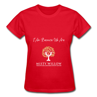 Misty Willow (white logo) Gildan Ultra Cotton Ladies T-Shirt - red