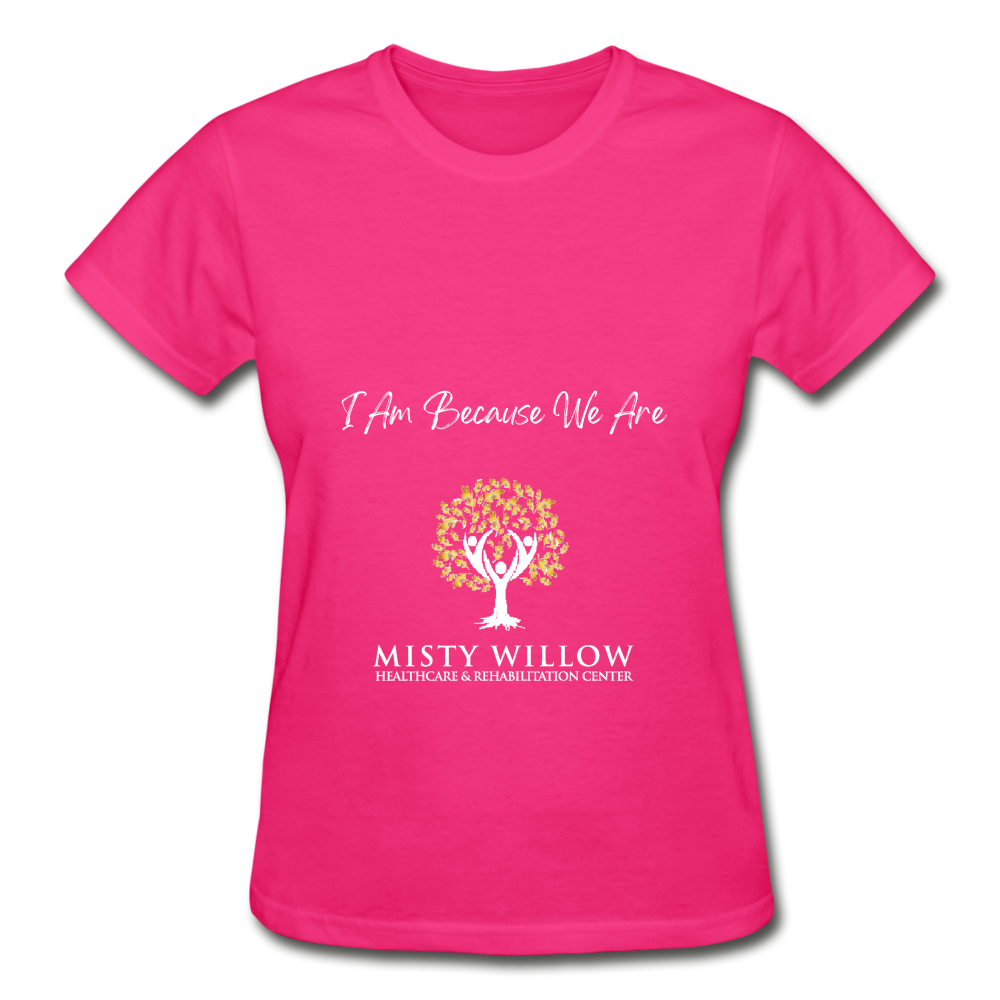 Misty Willow (white logo) Gildan Ultra Cotton Ladies T-Shirt - fuchsia