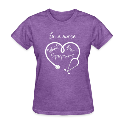 I'm a Nurse (white logo) Women's T-Shirt - purple heather