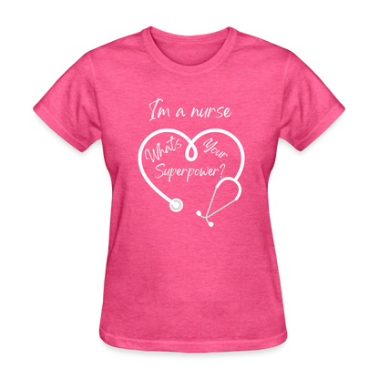 I'm a Nurse (white logo) Women's T-Shirt - heather pink