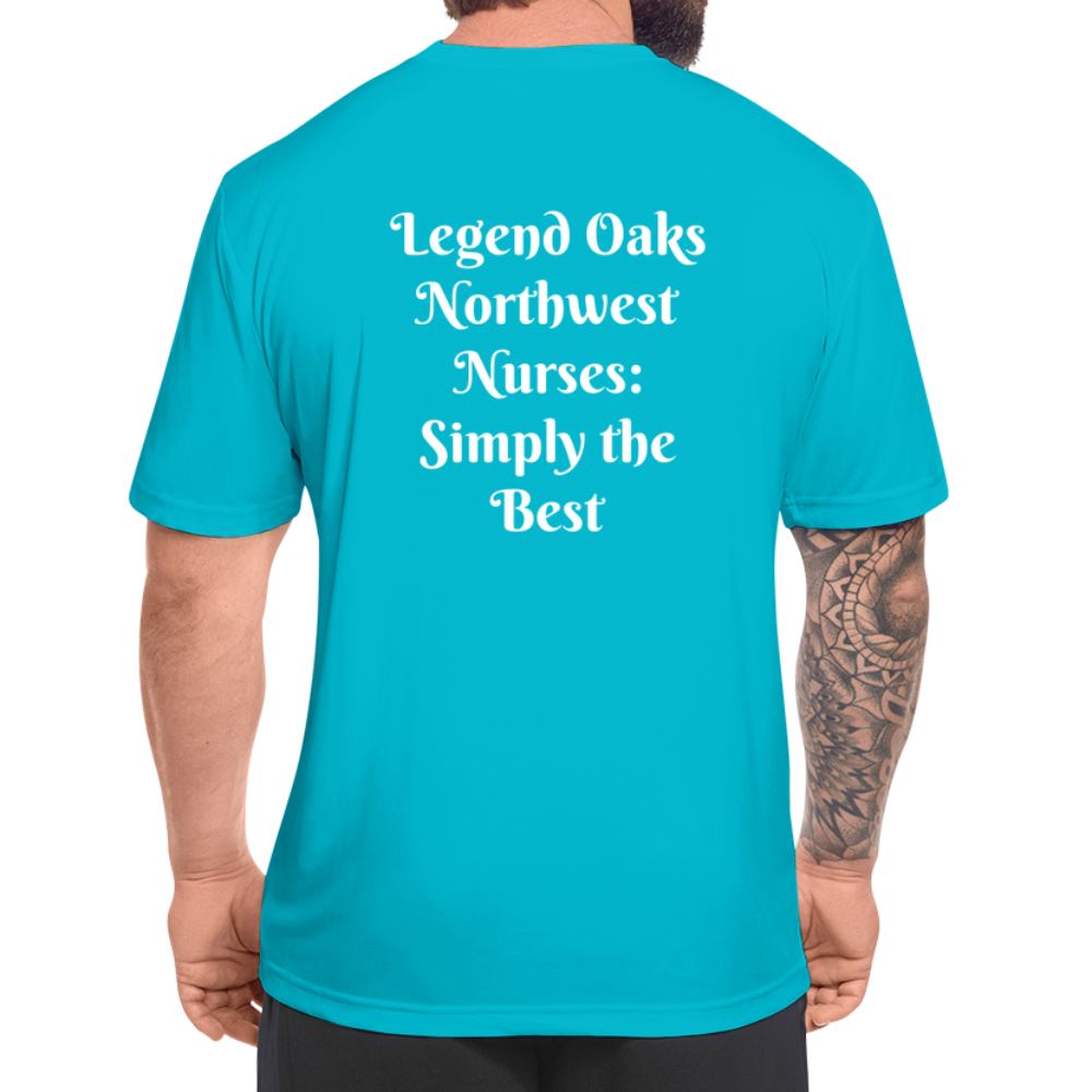 I'm a Nurse (white logo) Men’s Moisture Wicking Performance T-Shirt - turquoise