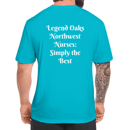 I'm a Nurse (white logo) Men’s Moisture Wicking Performance T-Shirt - turquoise