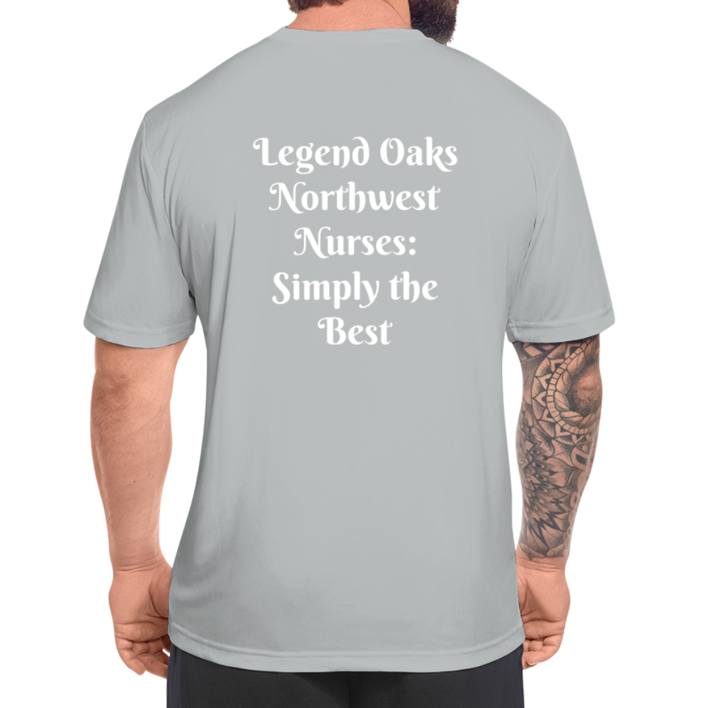 I'm a Nurse (white logo) Men’s Moisture Wicking Performance T-Shirt - silver