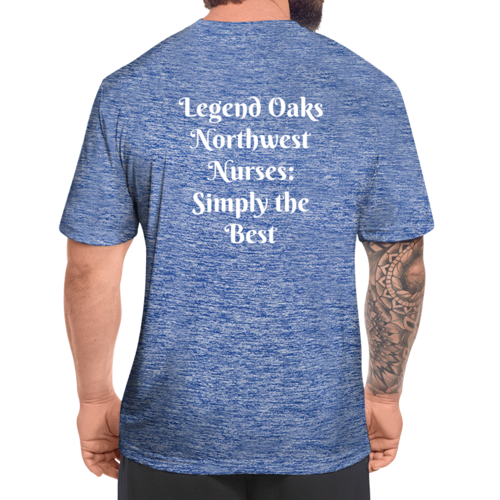 I'm a Nurse (white logo) Men’s Moisture Wicking Performance T-Shirt - heather blue