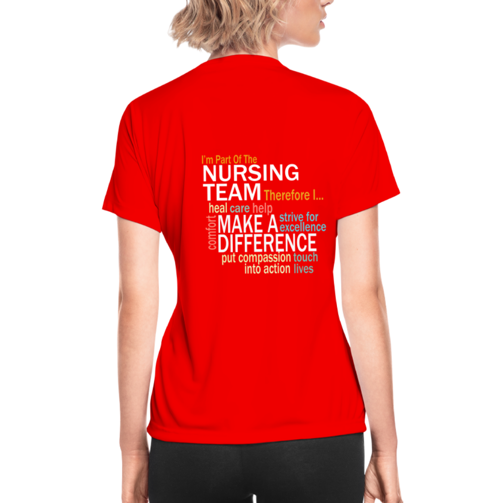 I'm Part of the Nursing Team - Women's Moisture Wicking Performance T-Shirt - red