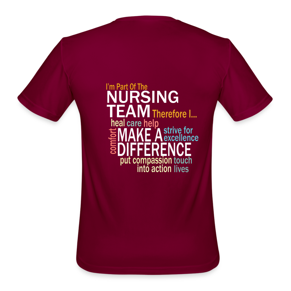 I'm Part of the Nursing Team - Men’s Moisture Wicking Performance T-Shirt - burgundy