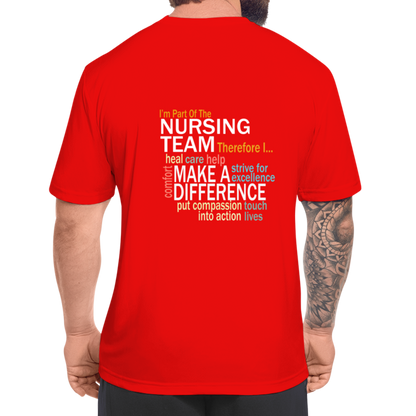 I'm Part of the Nursing Team - Men’s Moisture Wicking Performance T-Shirt - red