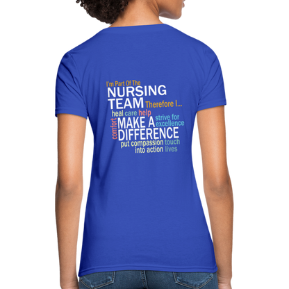 I'm Part of the Nursing Team - Women's T-Shirt - royal blue
