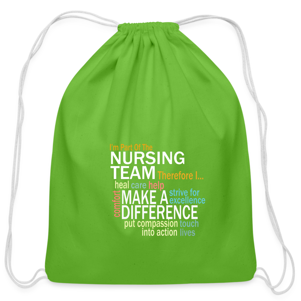I'm On The Nursing Team - Cotton Drawstring Bag - clover