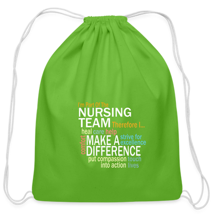 I'm On The Nursing Team - Cotton Drawstring Bag - clover